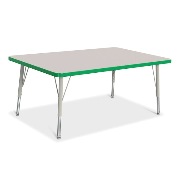 Jonti-Craft Berries Rectangle Activity Table, 30 in. x 48 in., E-height, Freckled Gray/Green/Gray 6473JCE119 - main